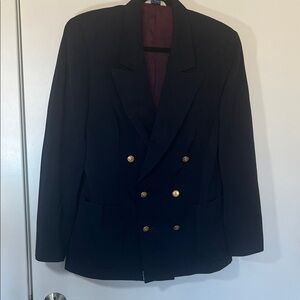 Vintage JG Hook Navy Double Breasted Blazer with Gold Buttons